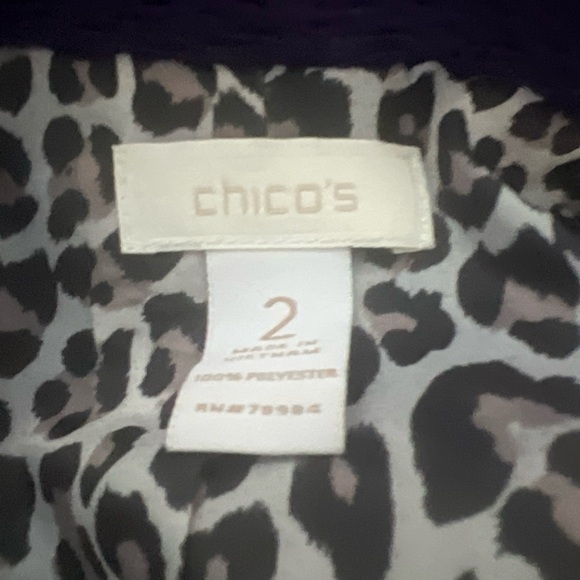 Chico's Textured Scrunch Material Blazer/Jacket Dark Purple Sz 2 L (12) EUC - Picture 5 of 5